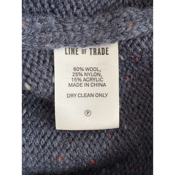 Line of Trade Sweater Men XL Blue Knit Elbow Pads Wool Rustic Cabincore Lodge - Picture 6 of 13